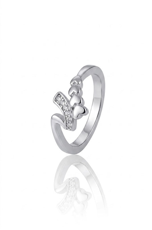 Stunning 925 Sterling Silver Heart Bypass Ring for Women