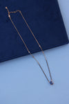 Rose Gold Mangalsutra Necklace with Blue American Diamond Pendant – Graceful & Contemporary