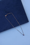 Rose Gold Mangalsutra Necklace with Blue American Diamond Pendant – Graceful & Contemporary