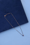 Rose Gold Mangalsutra Necklace with Blue American Diamond Pendant – Graceful & Contemporary