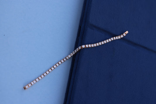 Elegant Lab-Grown Diamond Tennis Bracelet – Timeless Sparkle in Rose Gold