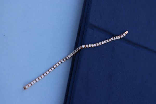 Elegant Lab-Grown Diamond Tennis Bracelet – Timeless Sparkle in Rose Gold