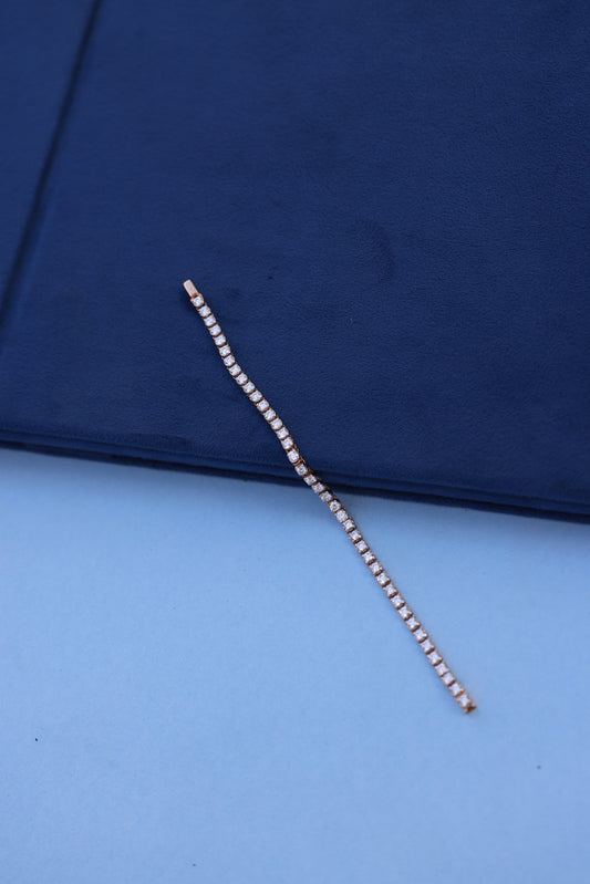 Elegant Lab-Grown Diamond Tennis Bracelet – Timeless Sparkle in Rose Gold