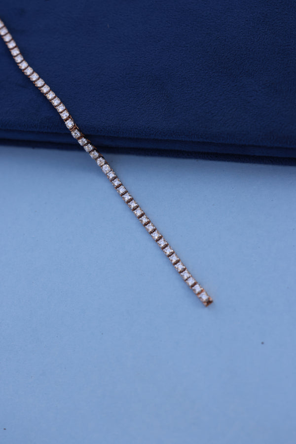 Elegant Lab-Grown Diamond Tennis Bracelet – Timeless Sparkle in Rose Gold