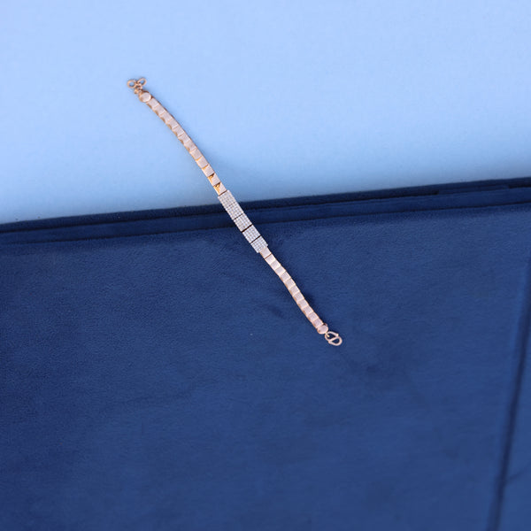Modern Geometric Lab-Grown Diamond Luxury Bracelet – Rose Gold Luxury
