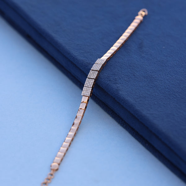 Modern Geometric Lab-Grown Diamond Luxury Bracelet – Rose Gold Luxury