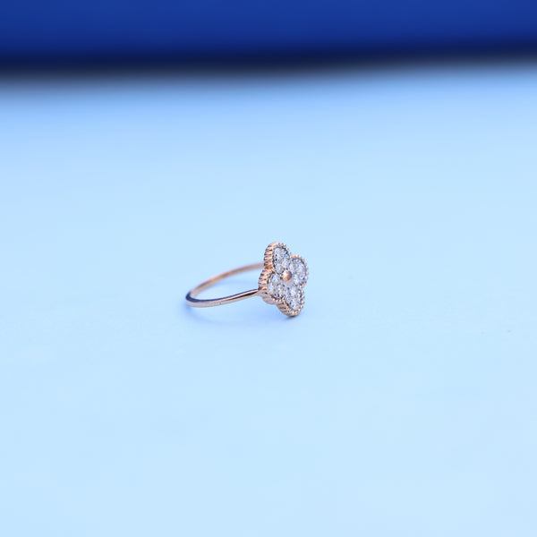 Elegant Rose Gold Flower Ring with Lab-Grown Diamonds – Delicate & Ethical Beauty