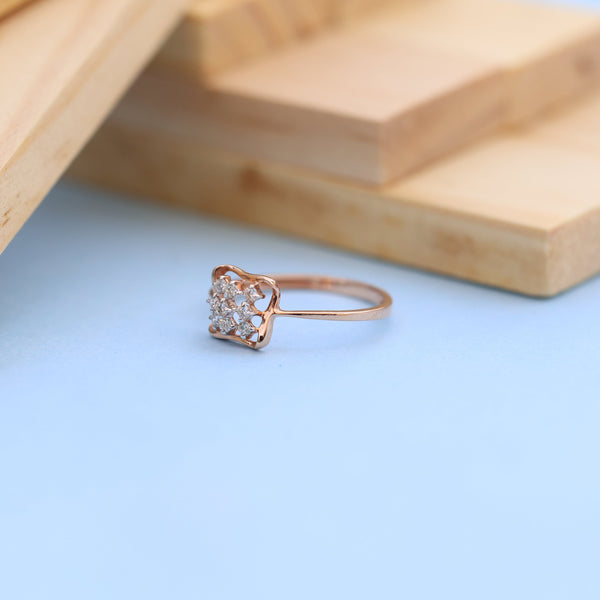 Elegant Lab-Grown Diamond Cushion Square Ladies Ring – Rose Gold Finish