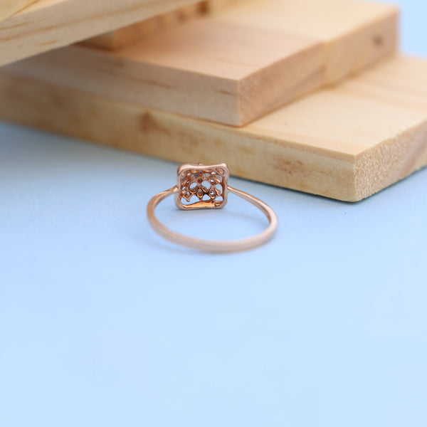 Elegant Lab-Grown Diamond Cushion Square Ladies Ring – Rose Gold Finish