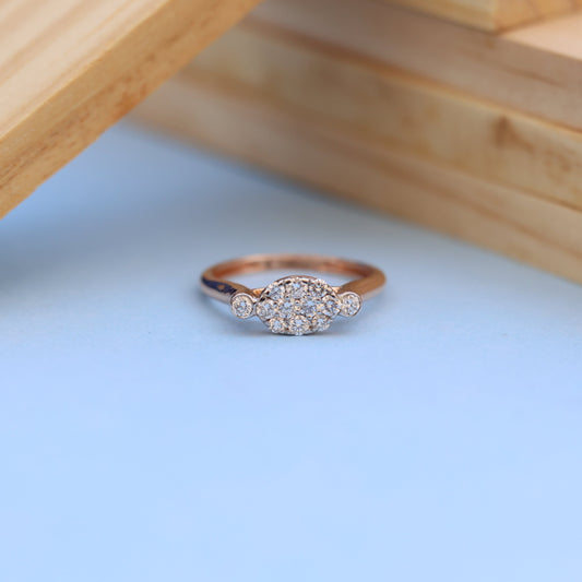 Elegant Rose Gold Ladies Ring with Lab-Grown Diamond Cluster – Marquise Style