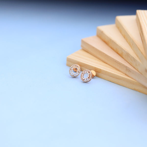 Elegant Circular Earrings with Lab-Grown Diamonds