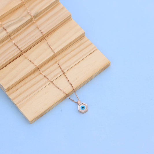 Exquisite Hexagonal Pendant Necklace with American Diamonds – A Timeless Piece by Nakrani Gold