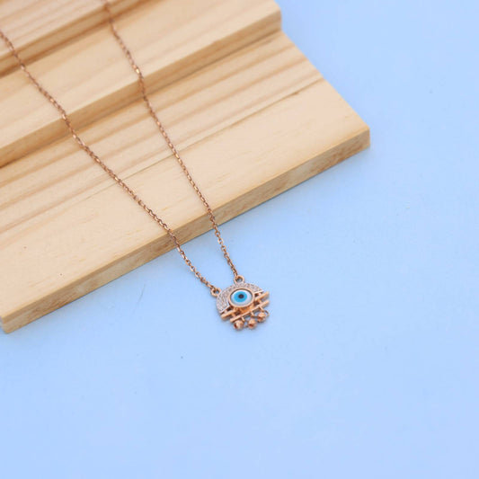 Nakrani Gold Elegant Rose Gold Necklace with American Diamonds