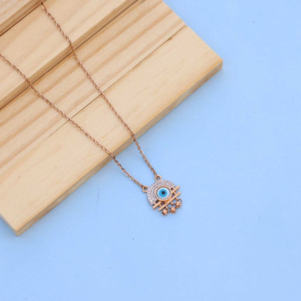 Nakrani Gold Elegant Rose Gold Necklace with American Diamonds