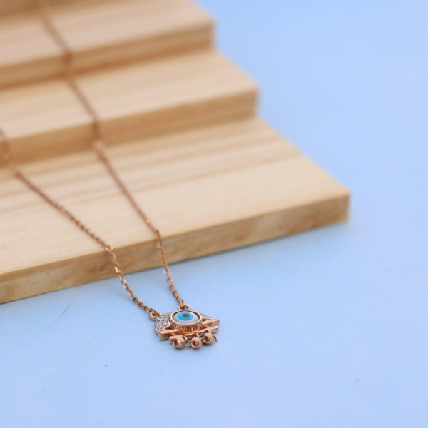 Nakrani Gold Elegant Rose Gold Necklace with American Diamonds