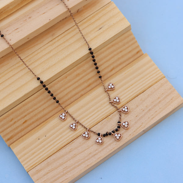 Rose GoldMangalsutra with Lab-Grown Diamonds – Heart Charms Design