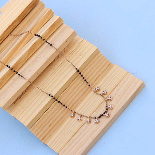 Rose GoldMangalsutra with Lab-Grown Diamonds – Heart Charms Design