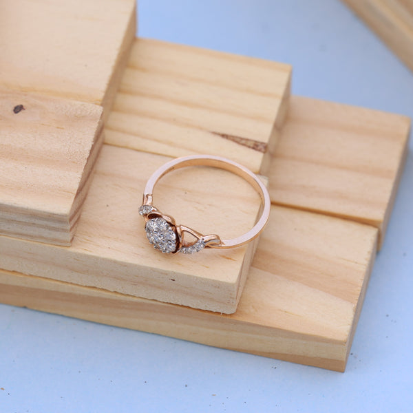 Luxury Rose Gold Ladies Ring with Lab-Grown Diamond – Floral Halo Design
