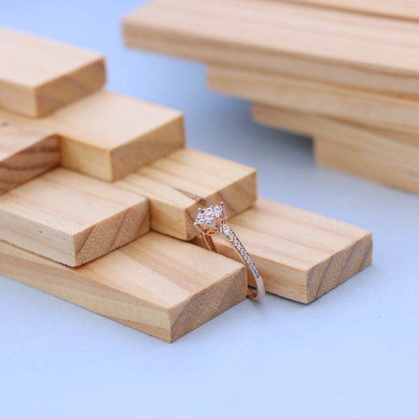 Elegant Rose Gold American Diamond Ladies Ring – Sparkling Cluster Design