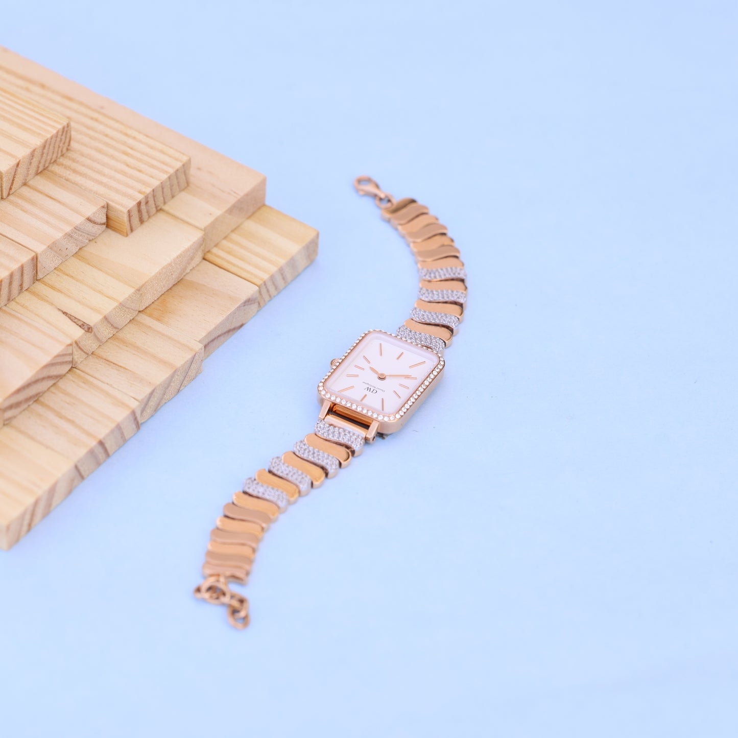 Women's Square Dial Watch with American Diamond