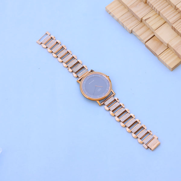 Titan 18kt Rose Gold Watch with American Diamond Accents – Elegant Luxury Timepiece