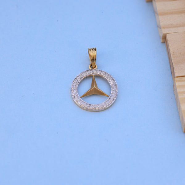 Luxury-Inspired Mercedes symbol menPendant with American Diamonds