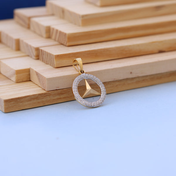 Luxury-Inspired Mercedes symbol menPendant with American Diamonds