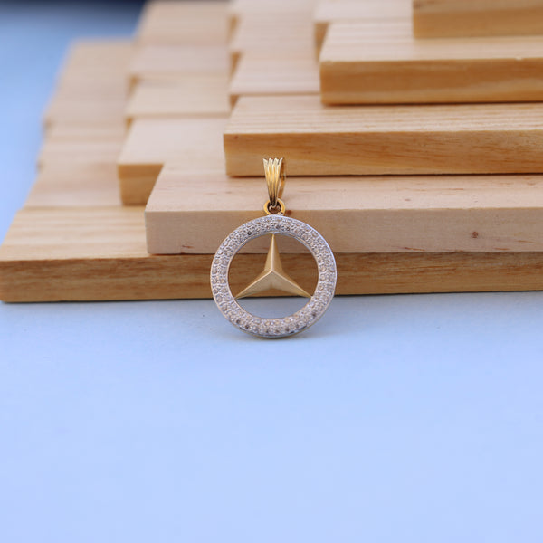 Luxury-Inspired Mercedes symbol menPendant with American Diamonds