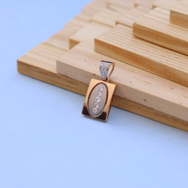 Elegant Rectangular Men Pendant with American Diamonds