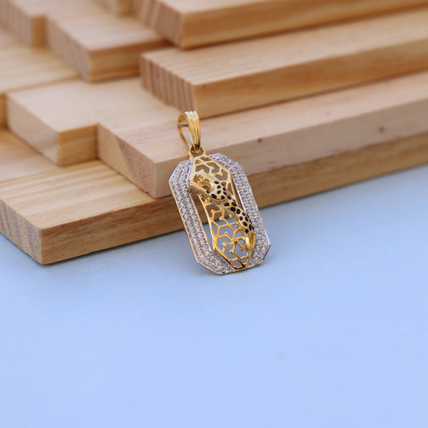Stunning Gold Men Pendant with American Diamond Accents