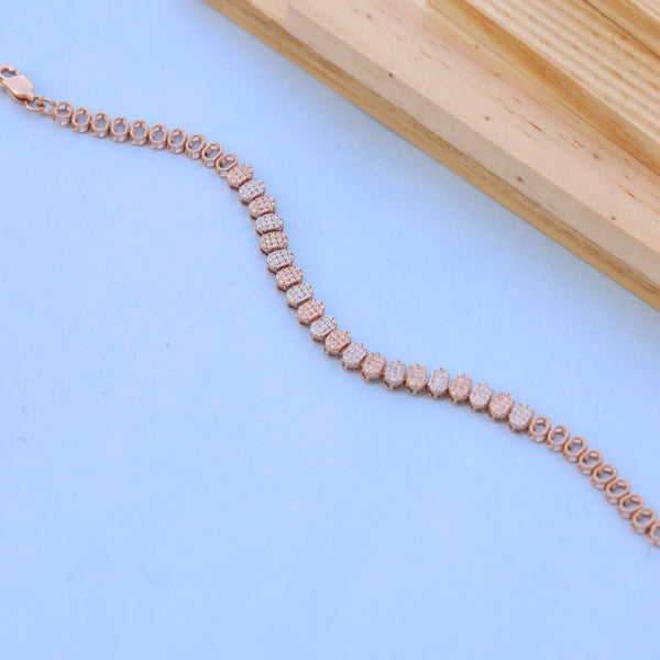 Rose Gold Adjustable Bracelet with American Diamonds