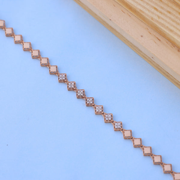 Elegant Square-Link Bracelet with American Diamonds – Chic & Timeless