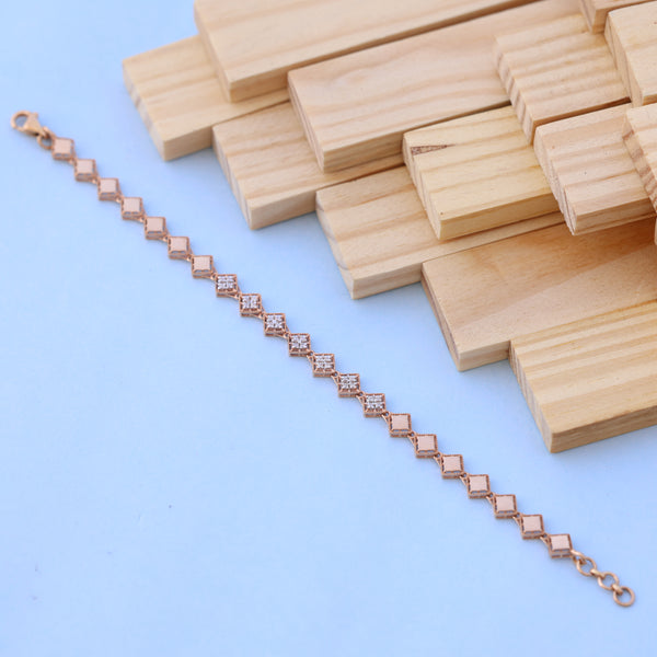 Elegant Square-Link Bracelet with American Diamonds – Chic & Timeless