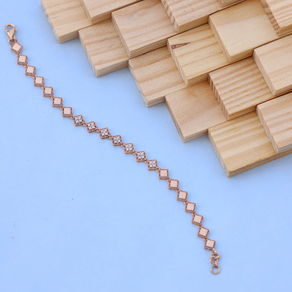 Elegant Square-Link Bracelet with American Diamonds – Chic & Timeless