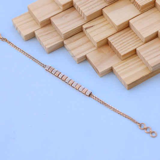 Elegant Rose Gold Bracelet with American Diamonds – Stylish & Modern