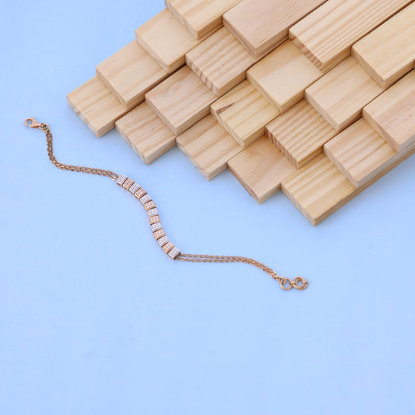 Elegant Rose Gold Bracelet with American Diamonds – Stylish & Modern