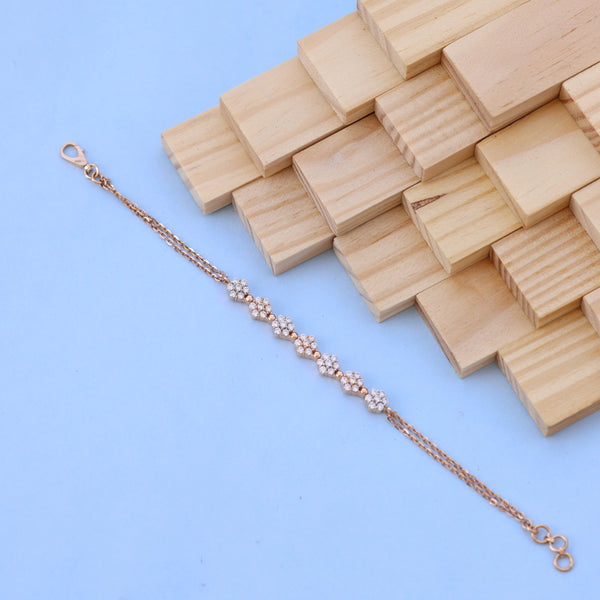 Elegant Rose Gold Women Bracelet with American Diamonds – Classic Sparkle for Every Occasion