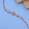 Floral Rose Gold Bracelet with American Diamonds