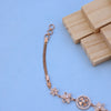 Floral Rose Gold Bracelet with American Diamonds