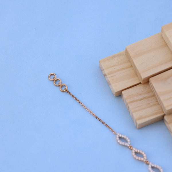 Delicate Rose Gold Chain Bracelet with American Diamonds – Dainty & Elegant Design