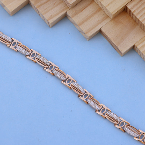 Rose Gold Designer Bracelet with American Diamonds – Elegant & Lightweight