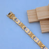 Gold Men Bracelet with Designer Pattern & American Diamonds
