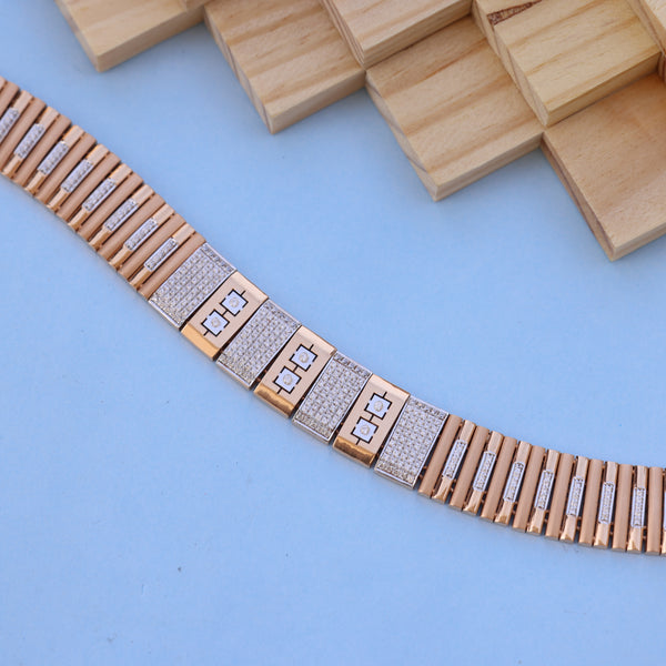 Best Rose Gold Men Bracelet with American Diamonds - Elegant Design