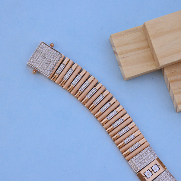 Best Rose Gold Men Bracelet with American Diamonds - Elegant Design