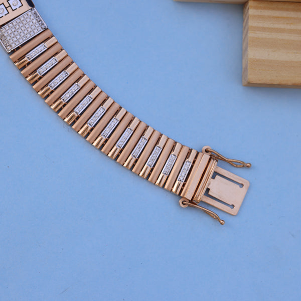 Best Rose Gold Men Bracelet with American Diamonds - Elegant Design