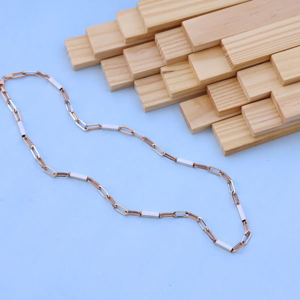 Luxari 18kt Rose Gold Chain with White Rhodium – Elegant & Modern Design