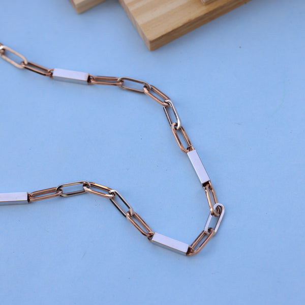 Luxari 18kt Rose Gold Chain with White Rhodium – Elegant & Modern Design