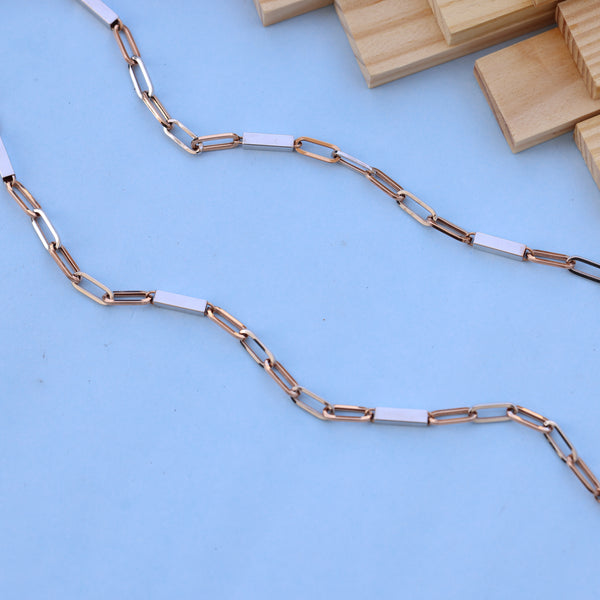 Luxari 18kt Rose Gold Chain with White Rhodium – Elegant & Modern Design