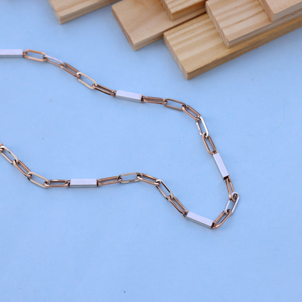 Luxari 18kt Rose Gold Chain with White Rhodium – Elegant & Modern Design