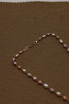 Rose Gold Freshwater Pearl Necklace with Textured Beads
